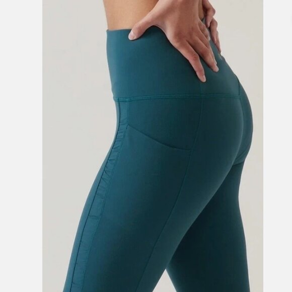 Athleta Salutation Stash II Leggings – Ruch Craft, 7/8, Sardinia Blue, XL, EUC - Picture 2 of 7